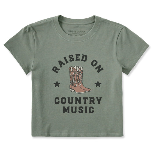 Women's Raised on Country Music Crusher-LITE Shrunken Tee