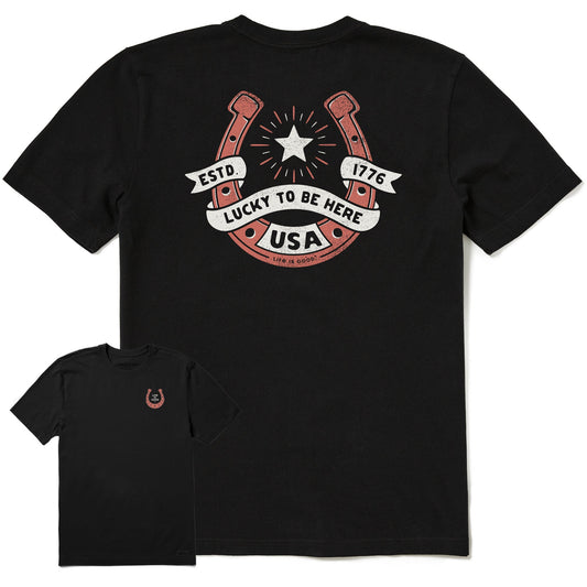 Men's Lucky to be Here in the USA Short Sleeve Tee
