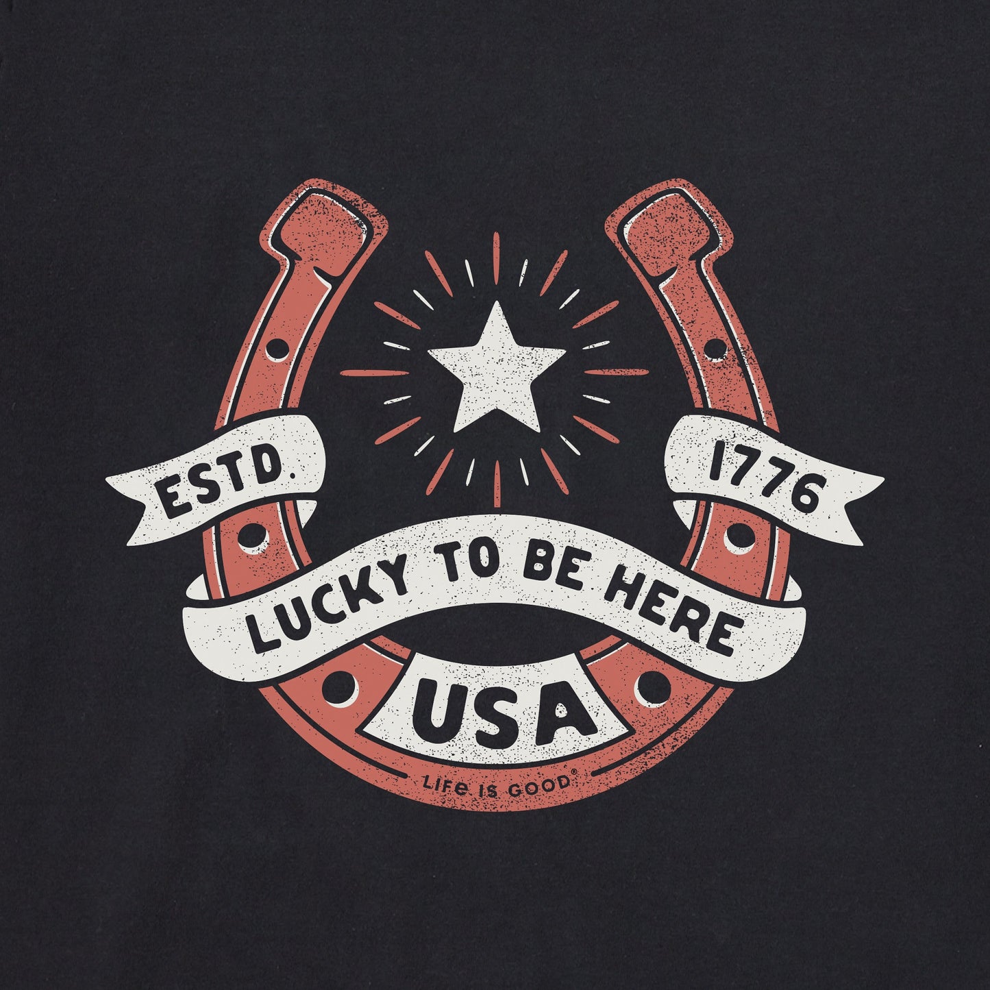 Men's Lucky to be Here in the USA Short Sleeve Tee