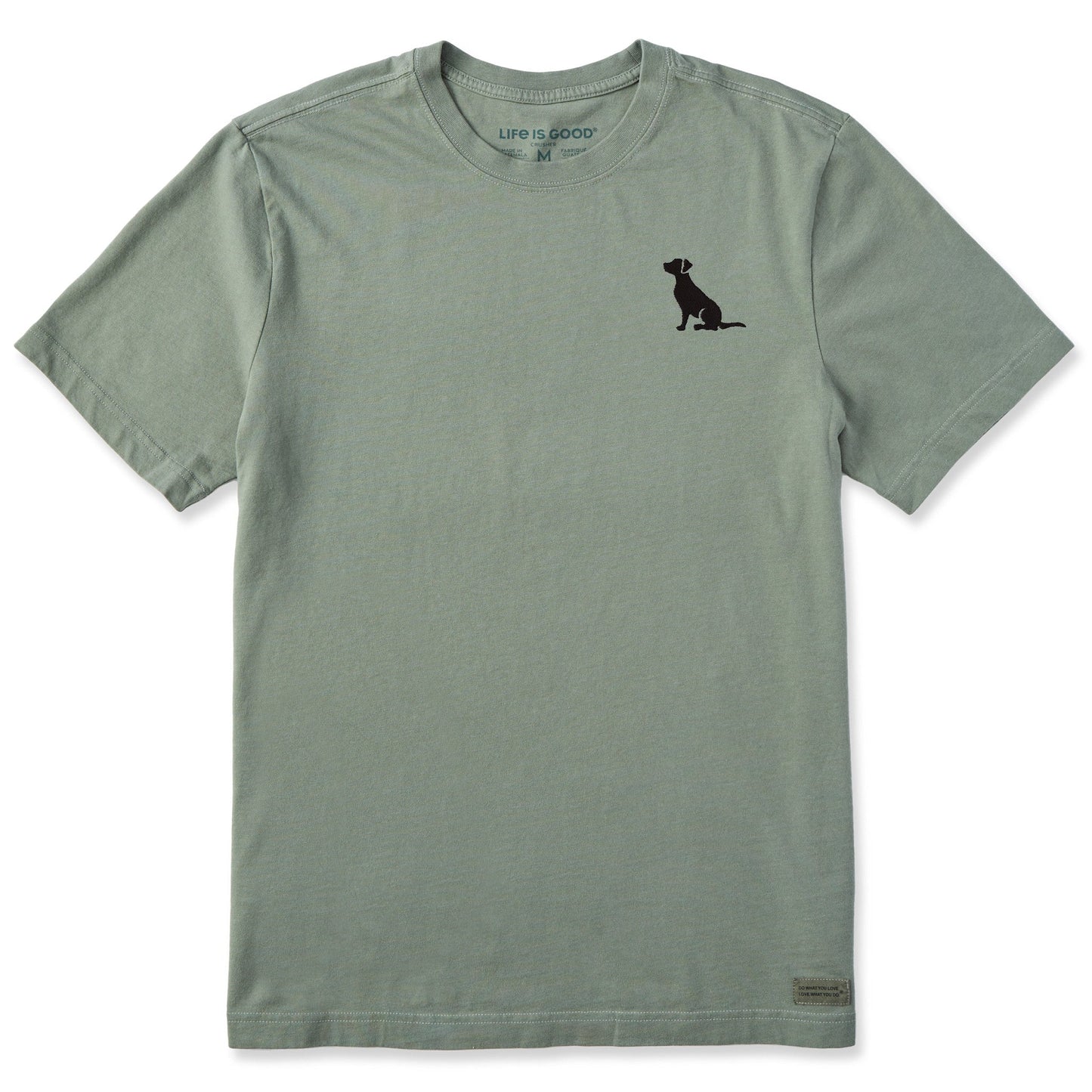 Men's Embroidered Sitting Dog Short Sleeve Crusher Tee