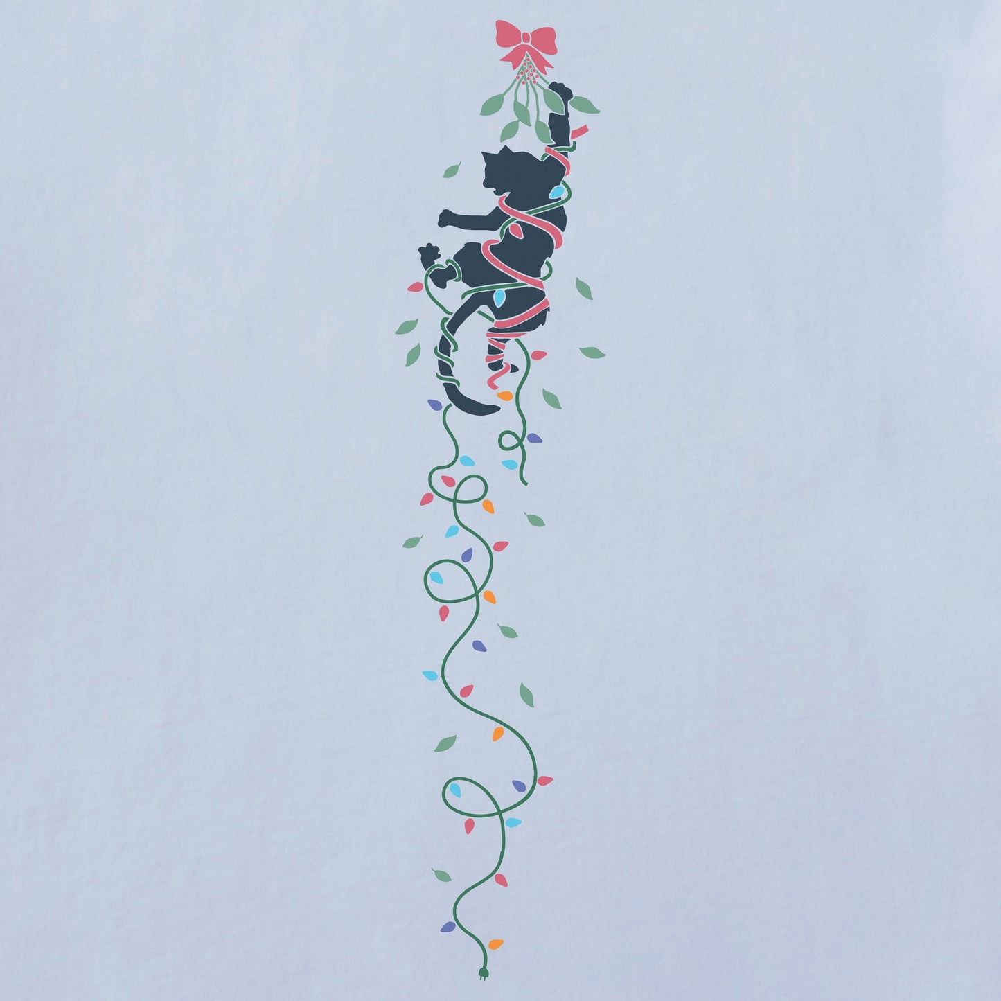 Women's Naughty Christmas Cat Long Sleeve Crusher Tee