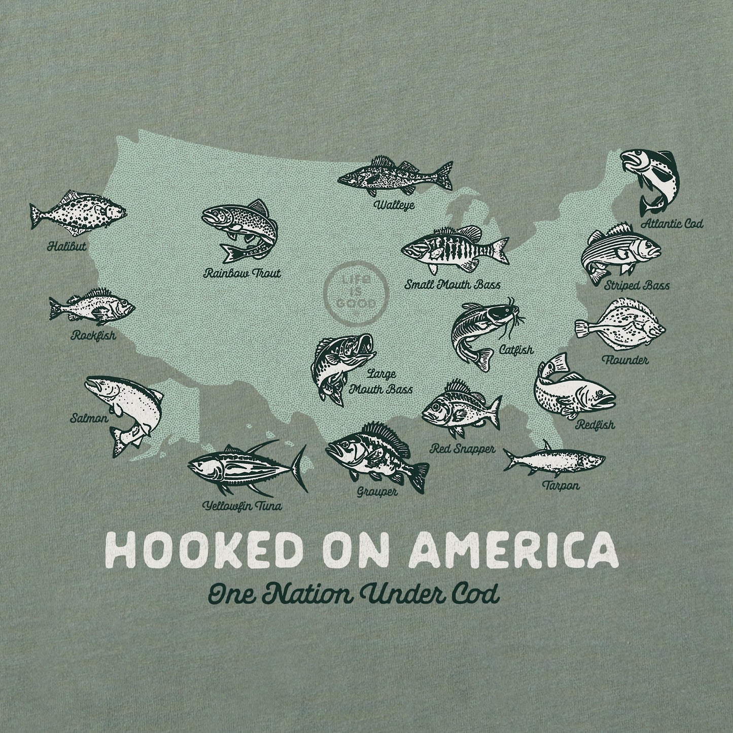 Men's Hooked on America Short Sleeve Tee