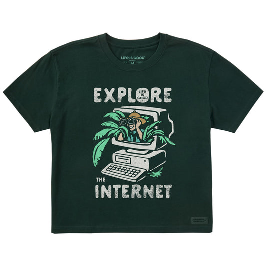 Women's Explore the Internet Short Sleeve Crusher Boxy Tee