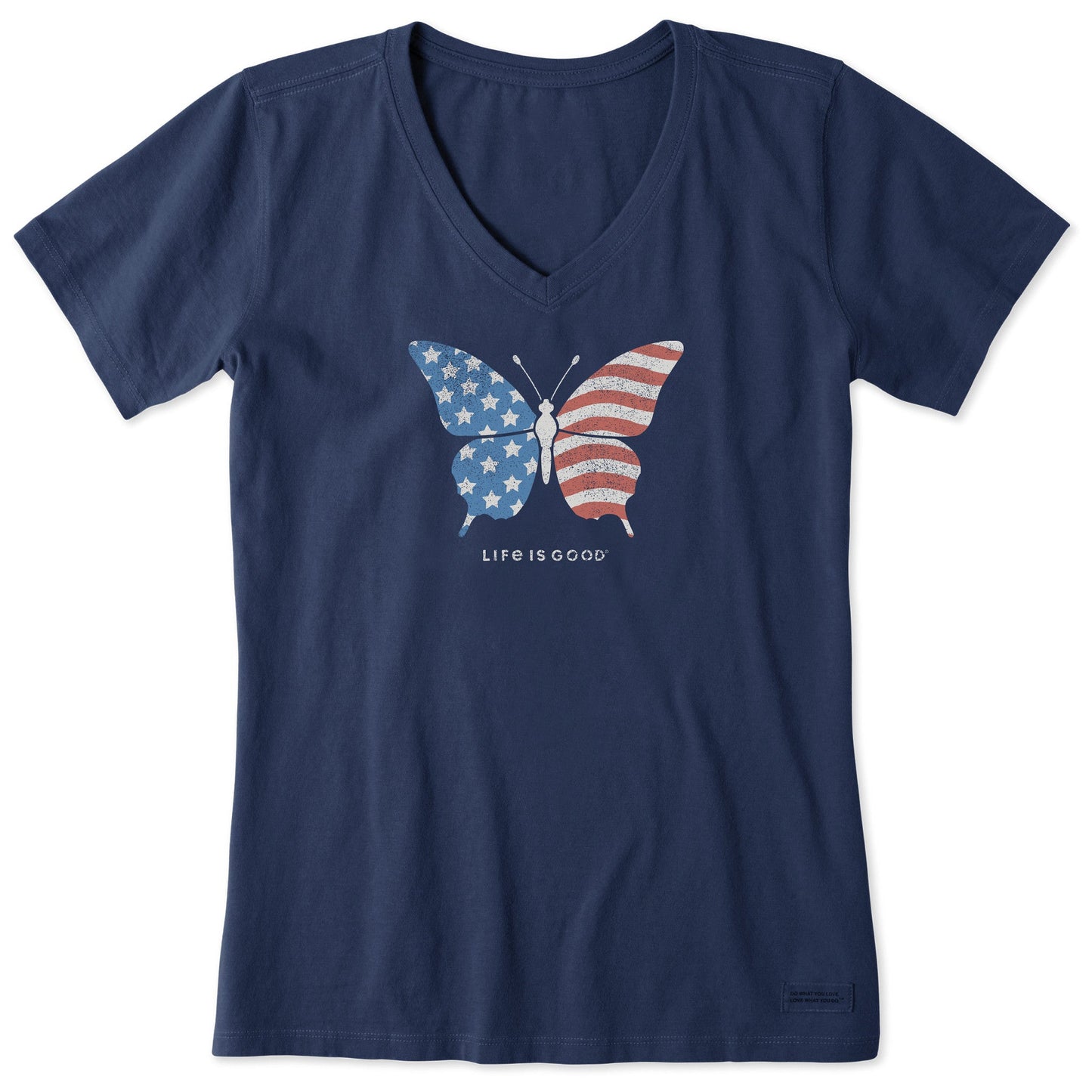 Women's USA Butterfly Short Sleeve Vee