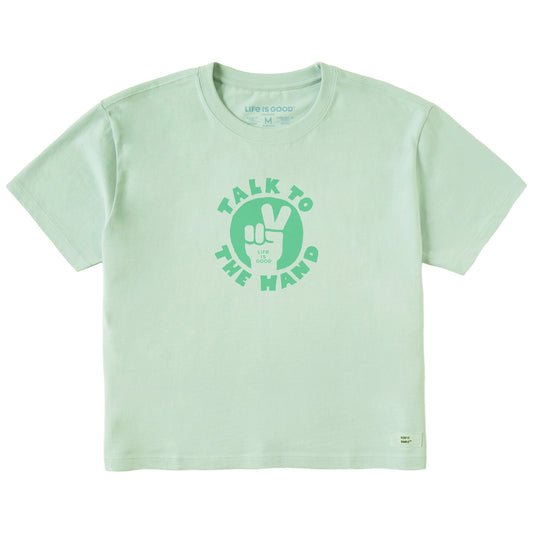 Women's Talk to the Hand Short Sleeve Crusher Boxy Tee