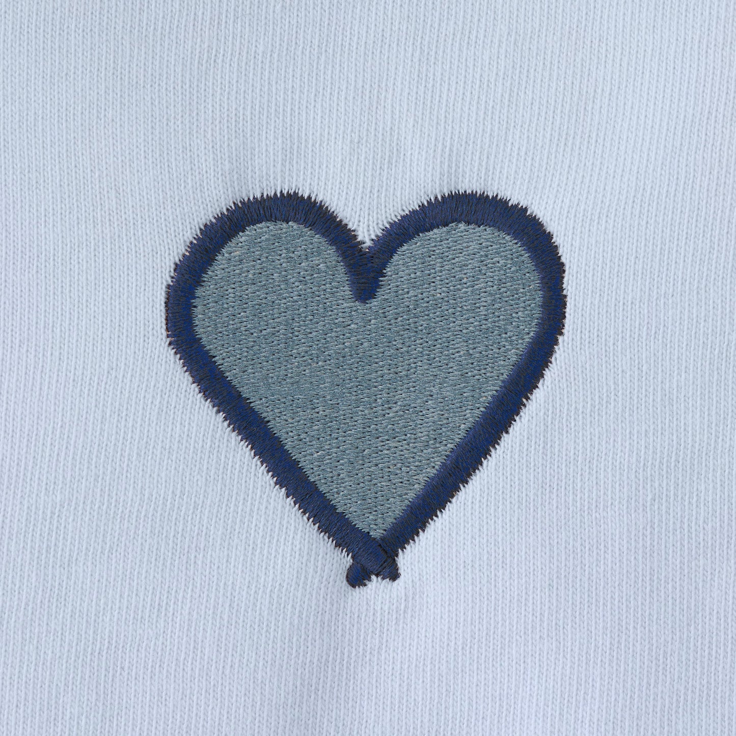 Women's Embroidered Heart Short Sleeve Crusher Vee