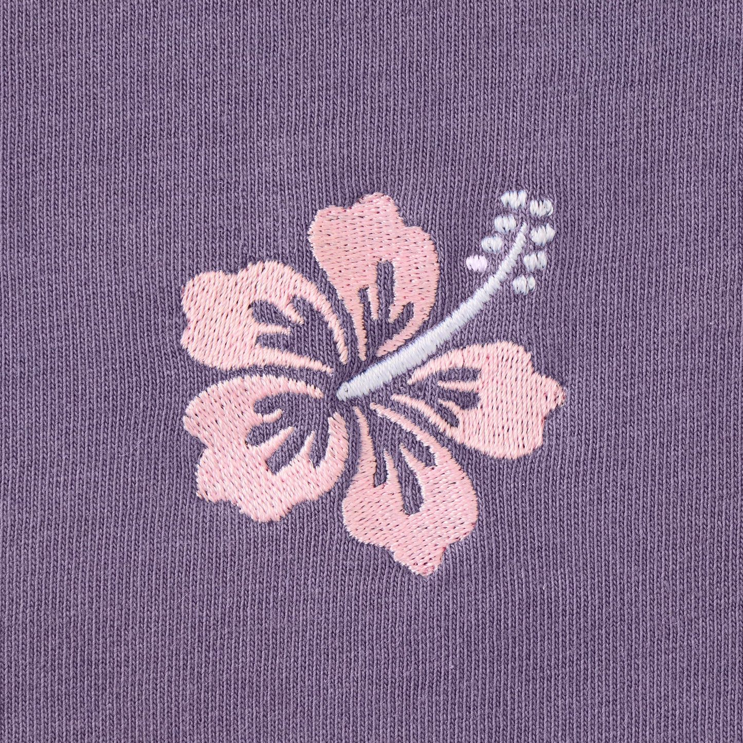 Women's Embroidered Hibiscus Short Sleeve Crusher Tee