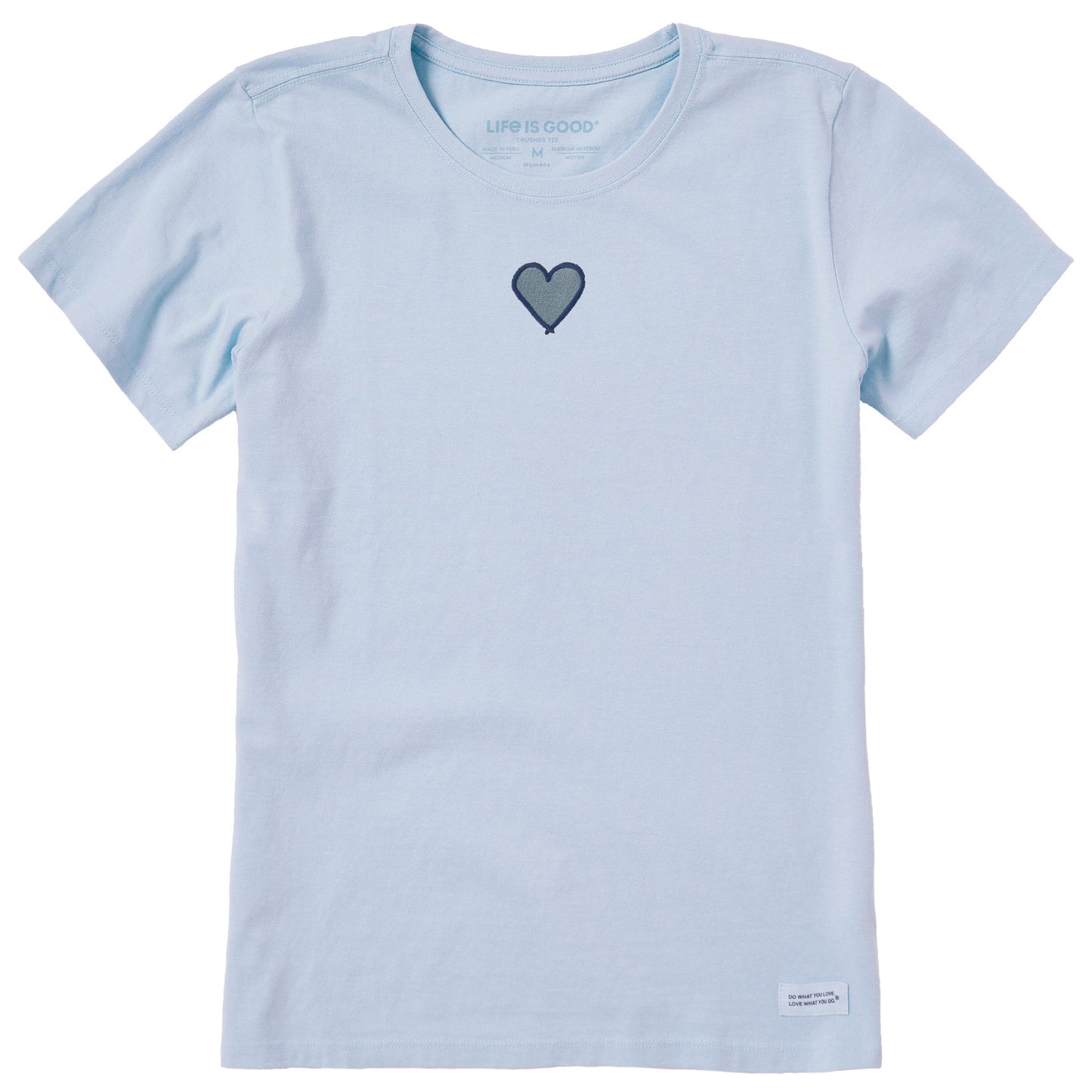 Women's Embroidered Heart Short Sleeve Crusher Tee