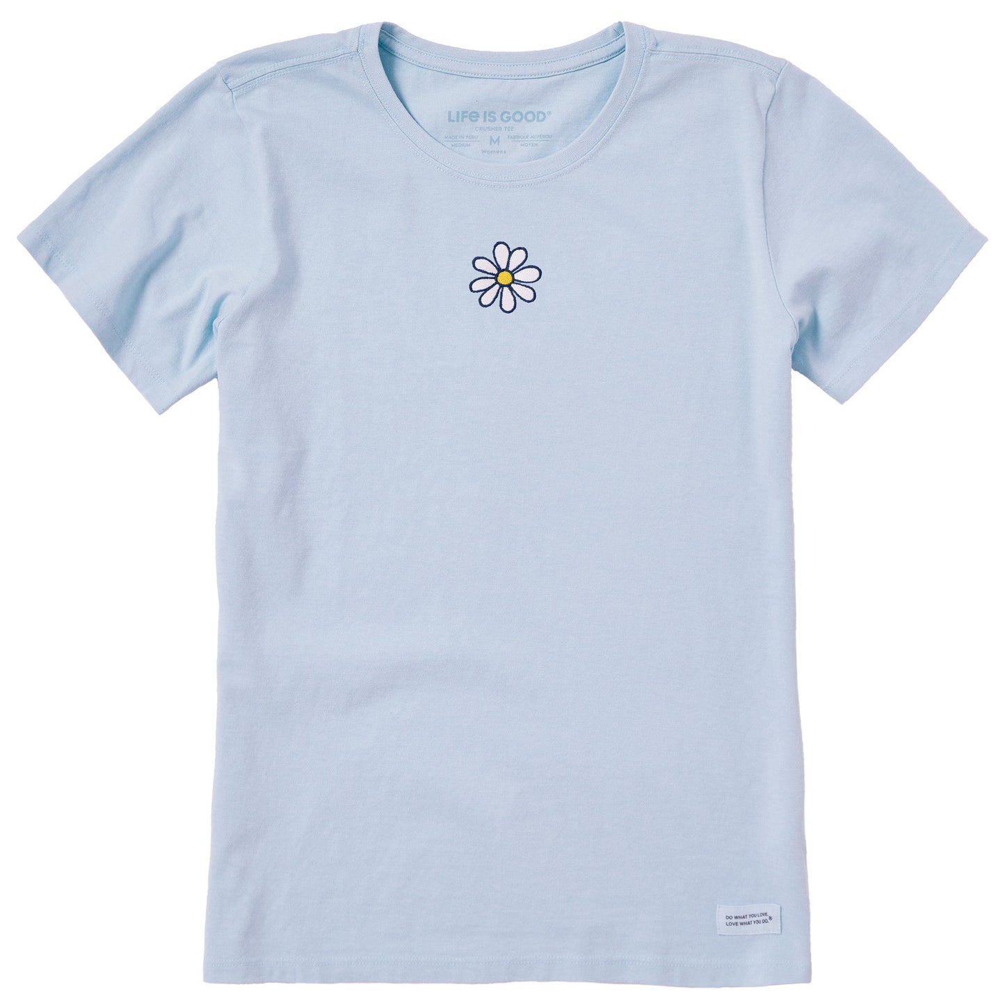Women's Embroidered Daisy Short Sleeve Crusher Tee