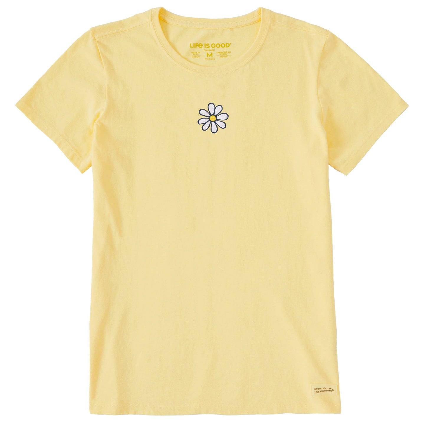 Women's Embroidered Daisy Short Sleeve Crusher Tee