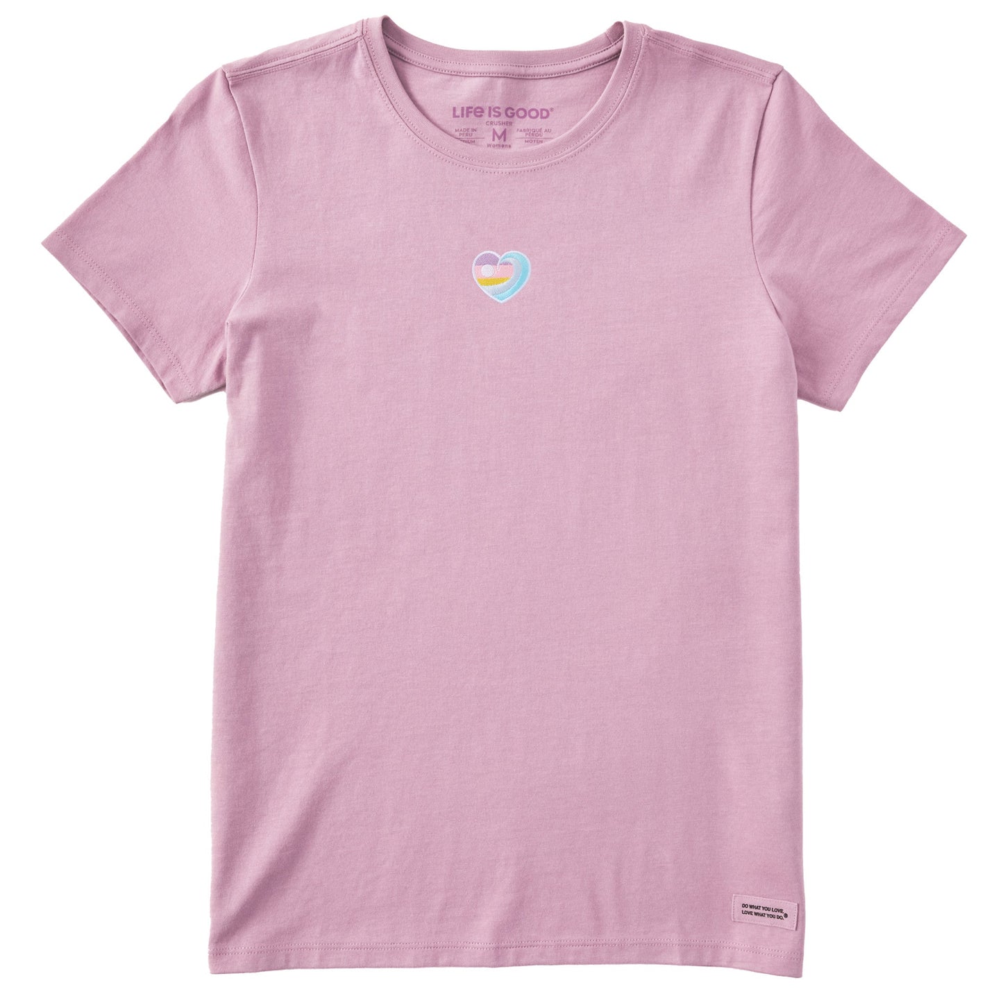 Women's Embroidered Ocean Heart Short Sleeve Crusher Tee