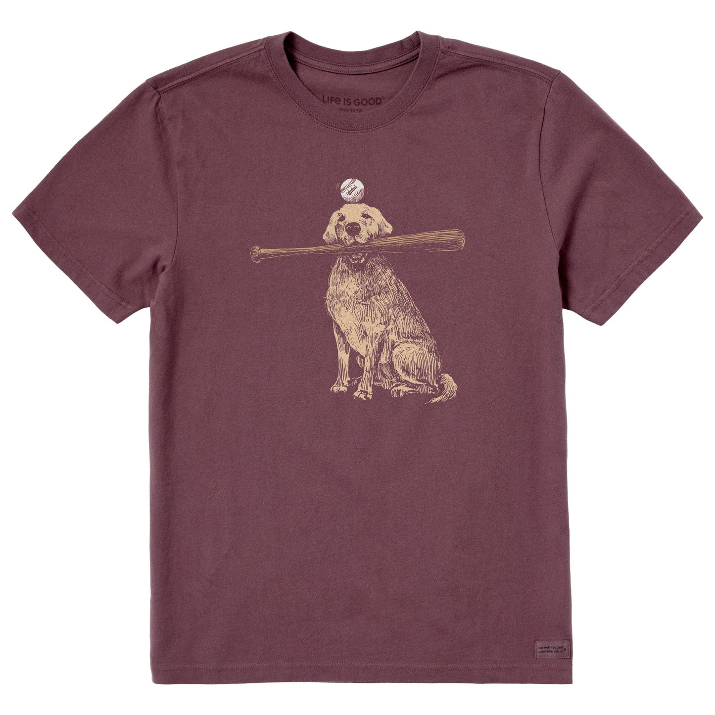 Men's Dog with Bat and Ball Short Sleeve Tee