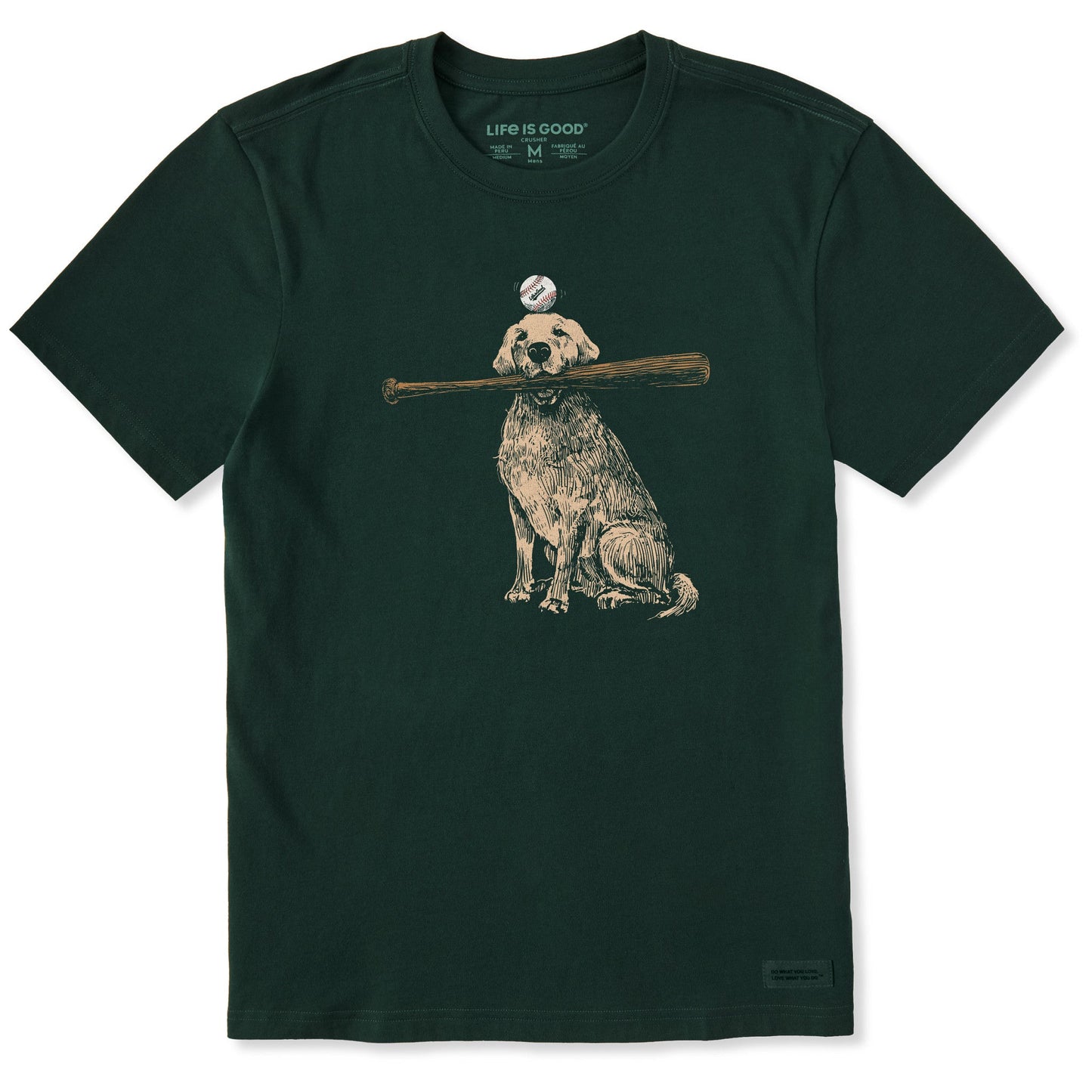 Men's Dog with Bat and Ball Short Sleeve Tee