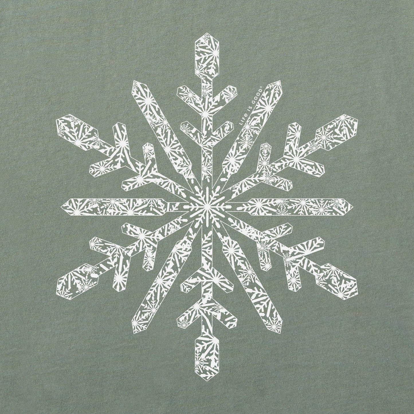 Women's Contrast Snowflake Long Sleeve Crusher Vee