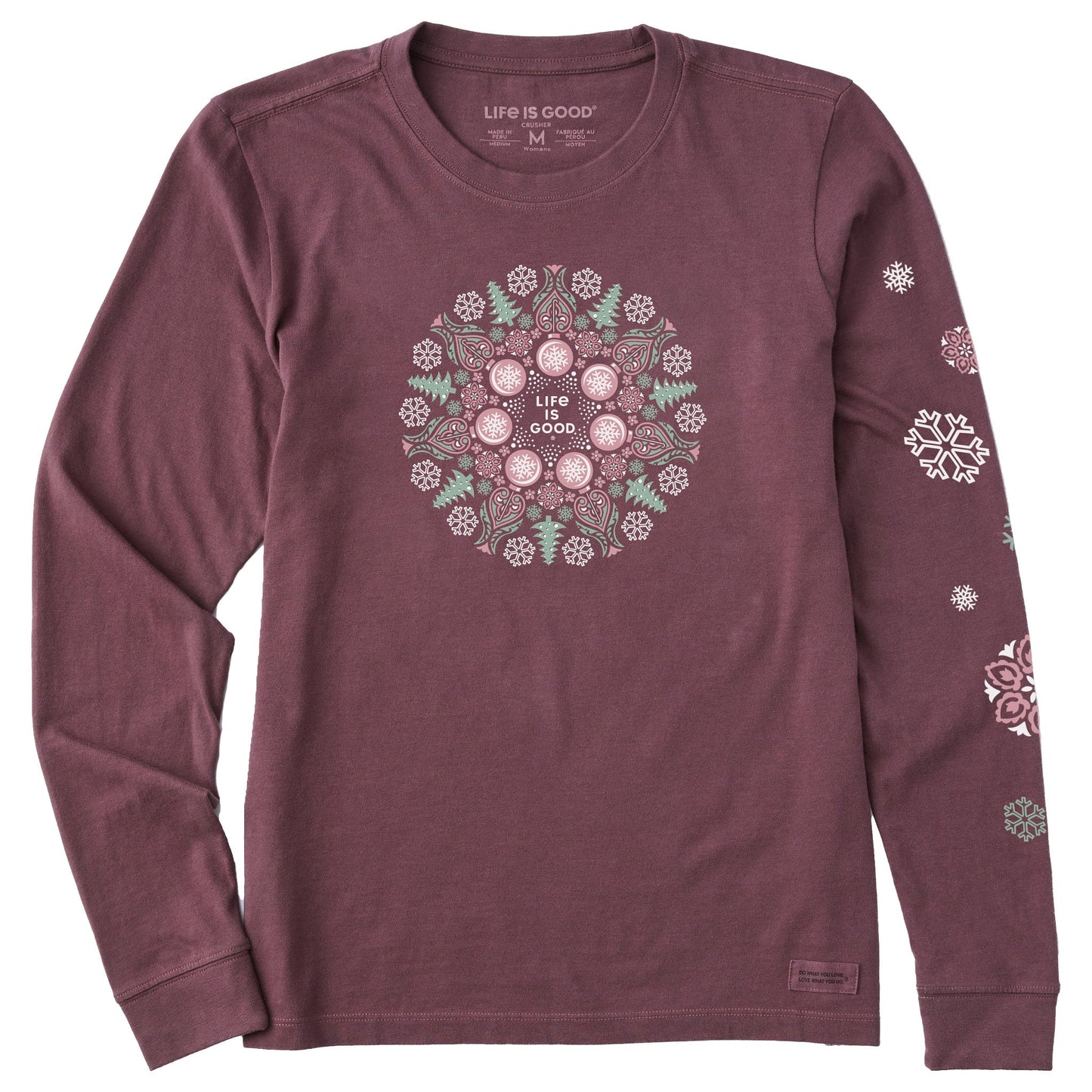 Women's Winter Wonderland Mandala Long Sleeve Crusher Tee
