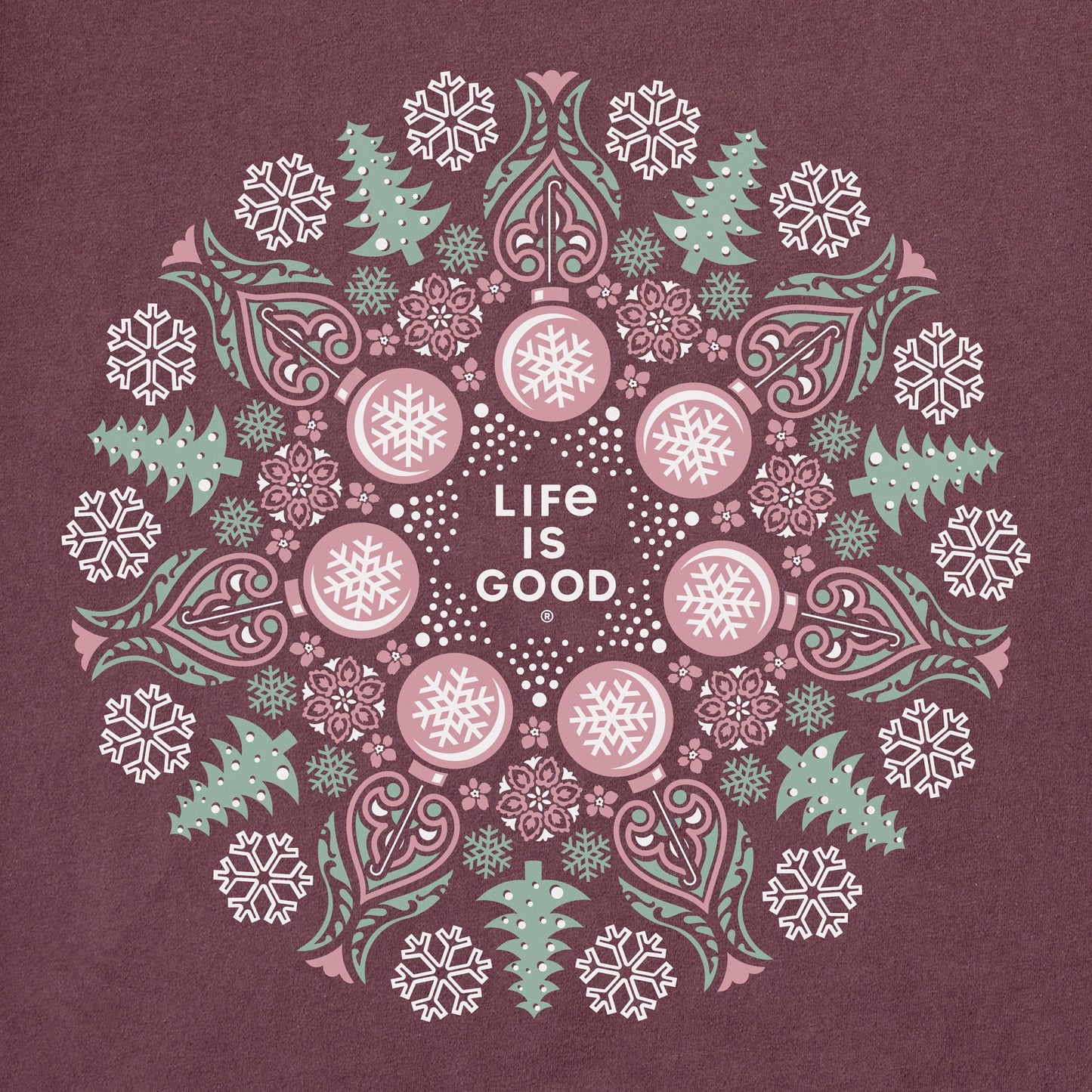Women's Winter Wonderland Mandala Long Sleeve Crusher Tee