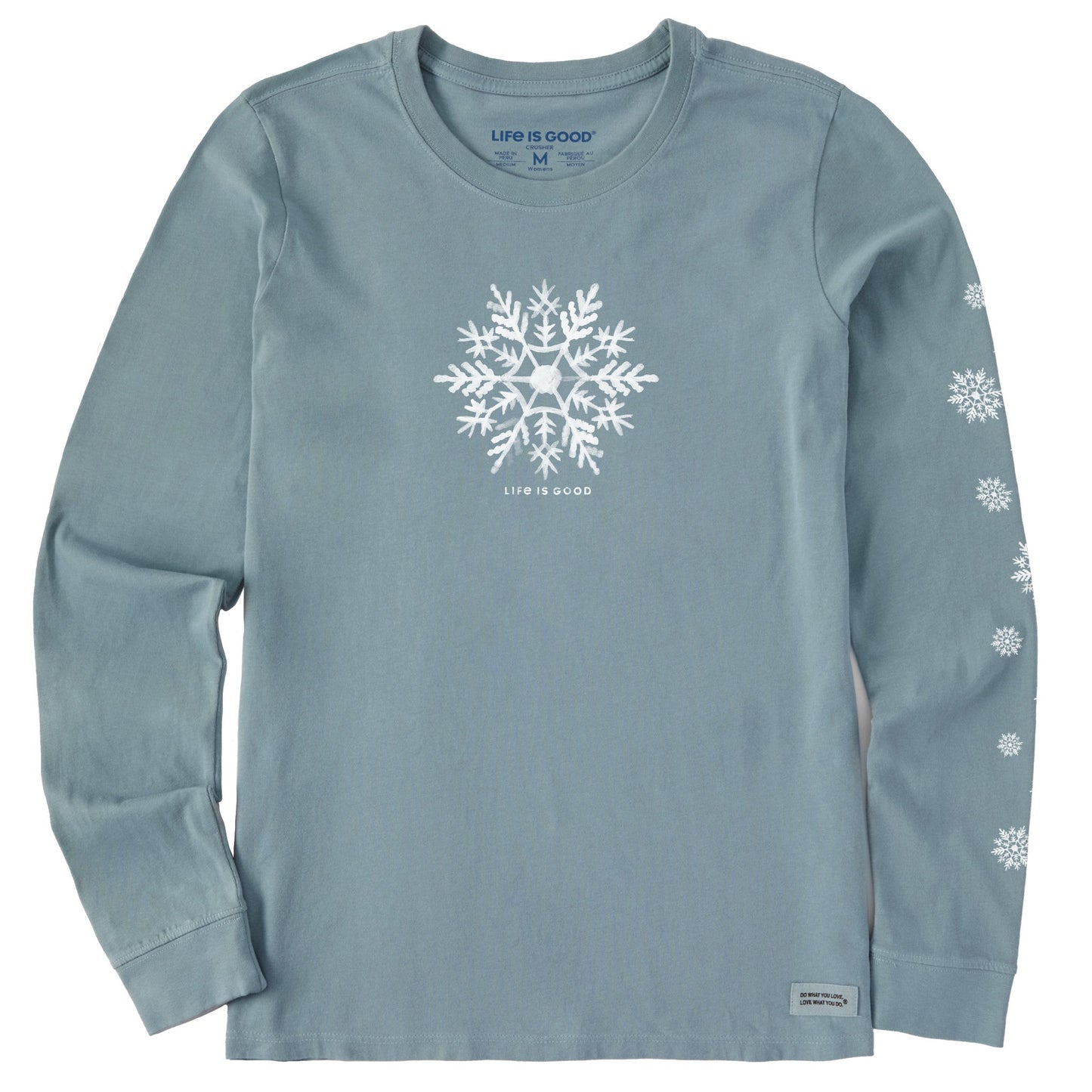 Women's Watercolor Snowflake Long Sleeve Crusher Tee