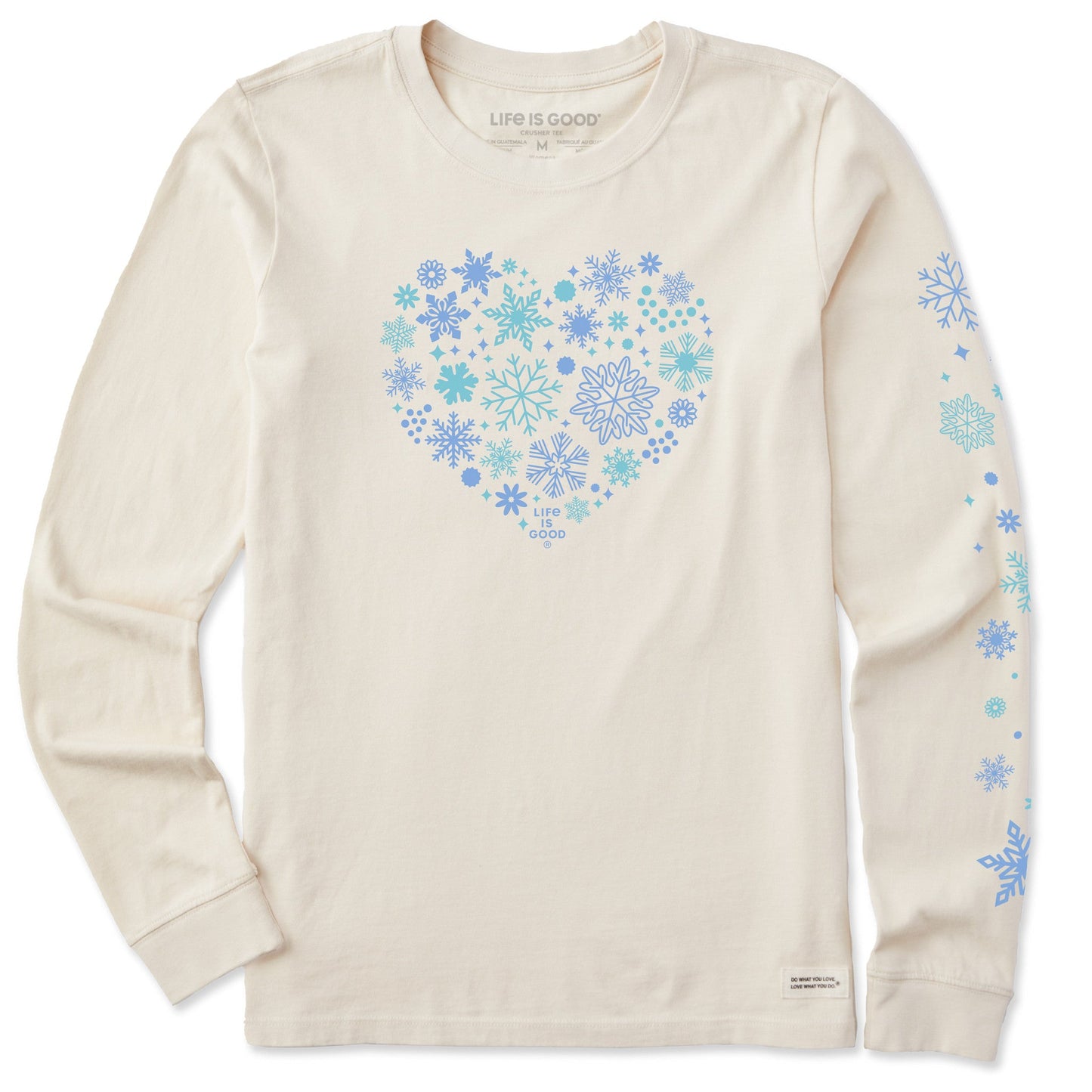 Women's Snowflake Heart Long Sleeve Crusher Tee