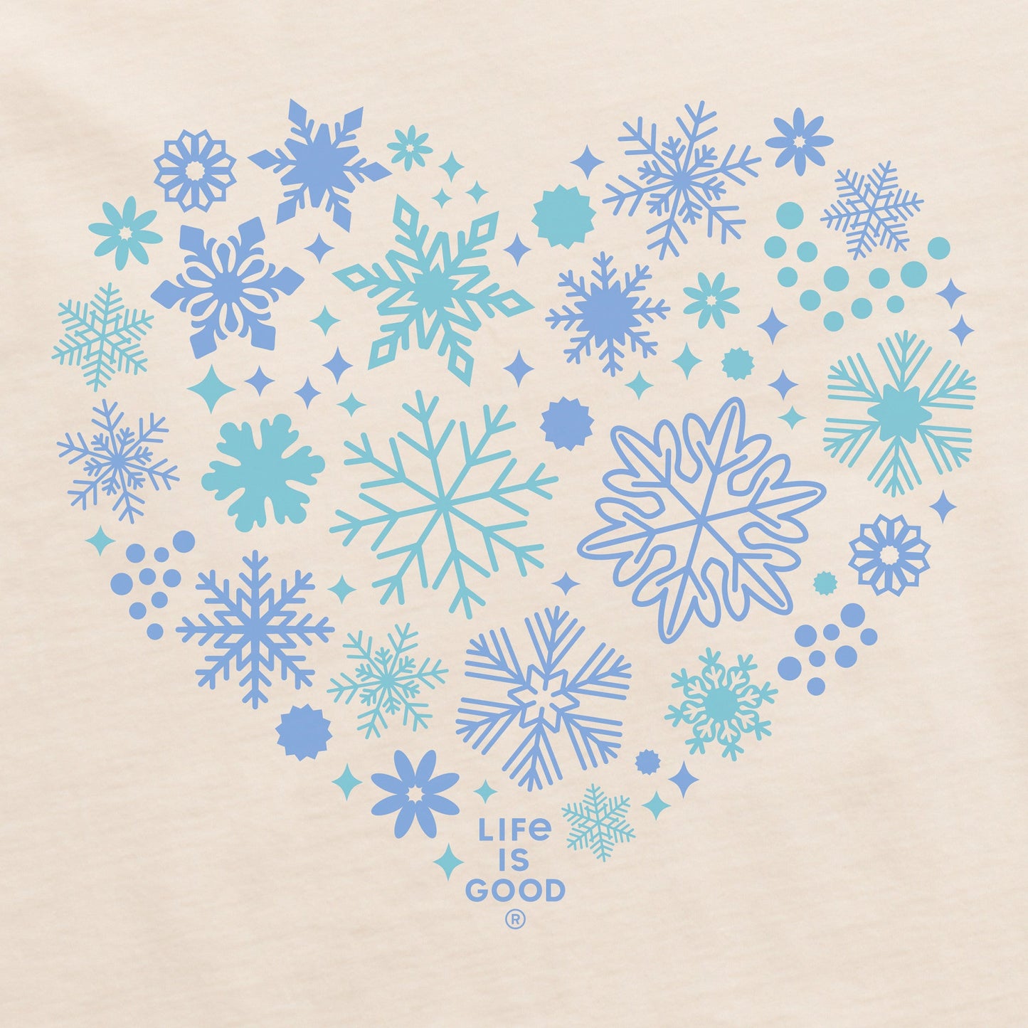 Women's Snowflake Heart Long Sleeve Crusher Tee