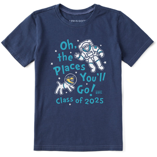 Kids Oh the Places You'll Go in Space 2025 Short Sleeve Crusher Tee