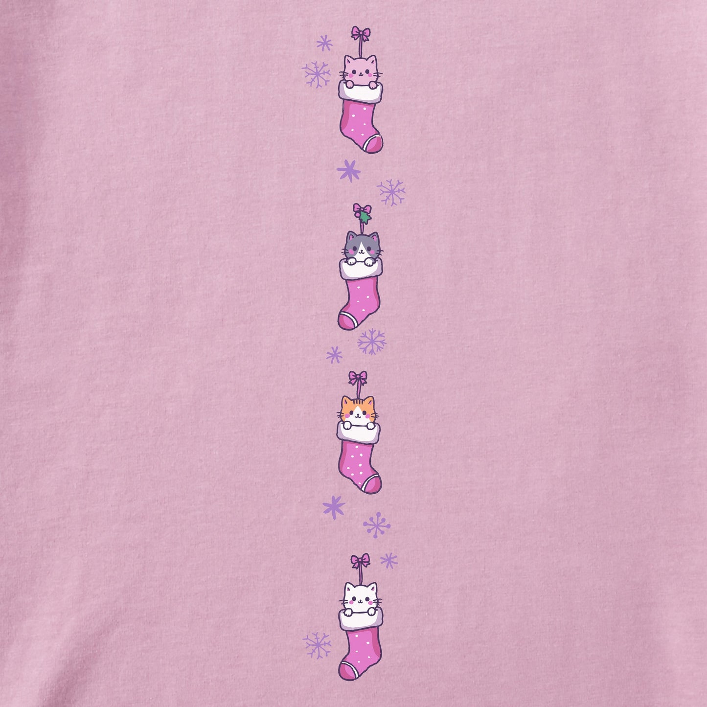 Kids Merry Catmas Stocking Long Sleeve Crusher Tee