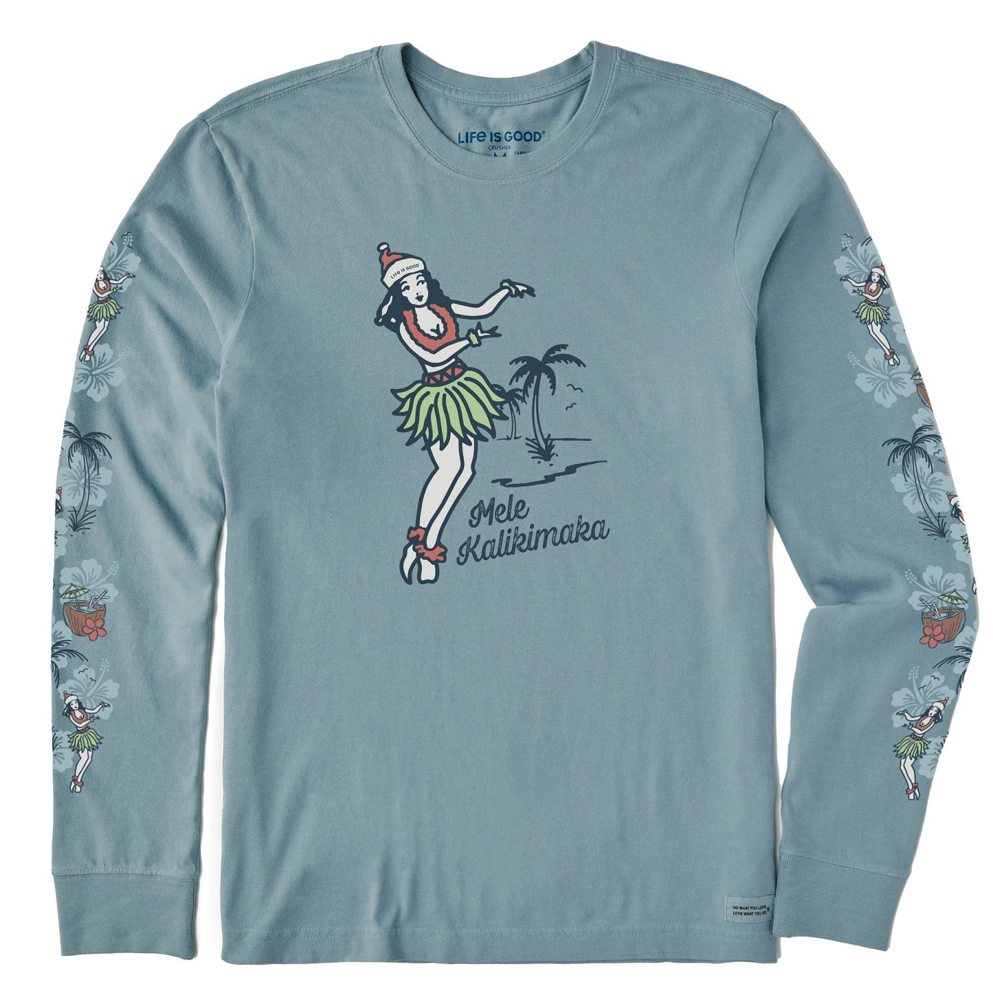 Men's Hula Mele Kalikimaka Long Sleeve Crusher Tee