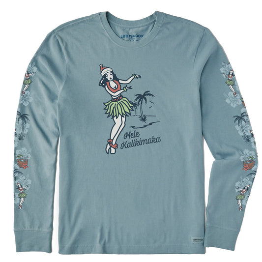 Men's Hula Mele Kalikimaka Long Sleeve Crusher Tee