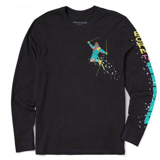 Men's Born to Shred Skiier Long Sleeve Crusher Tee