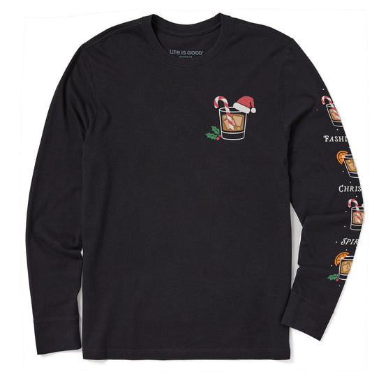 Men's Christmas Old Fashioned Long Sleeve Crusher Tee