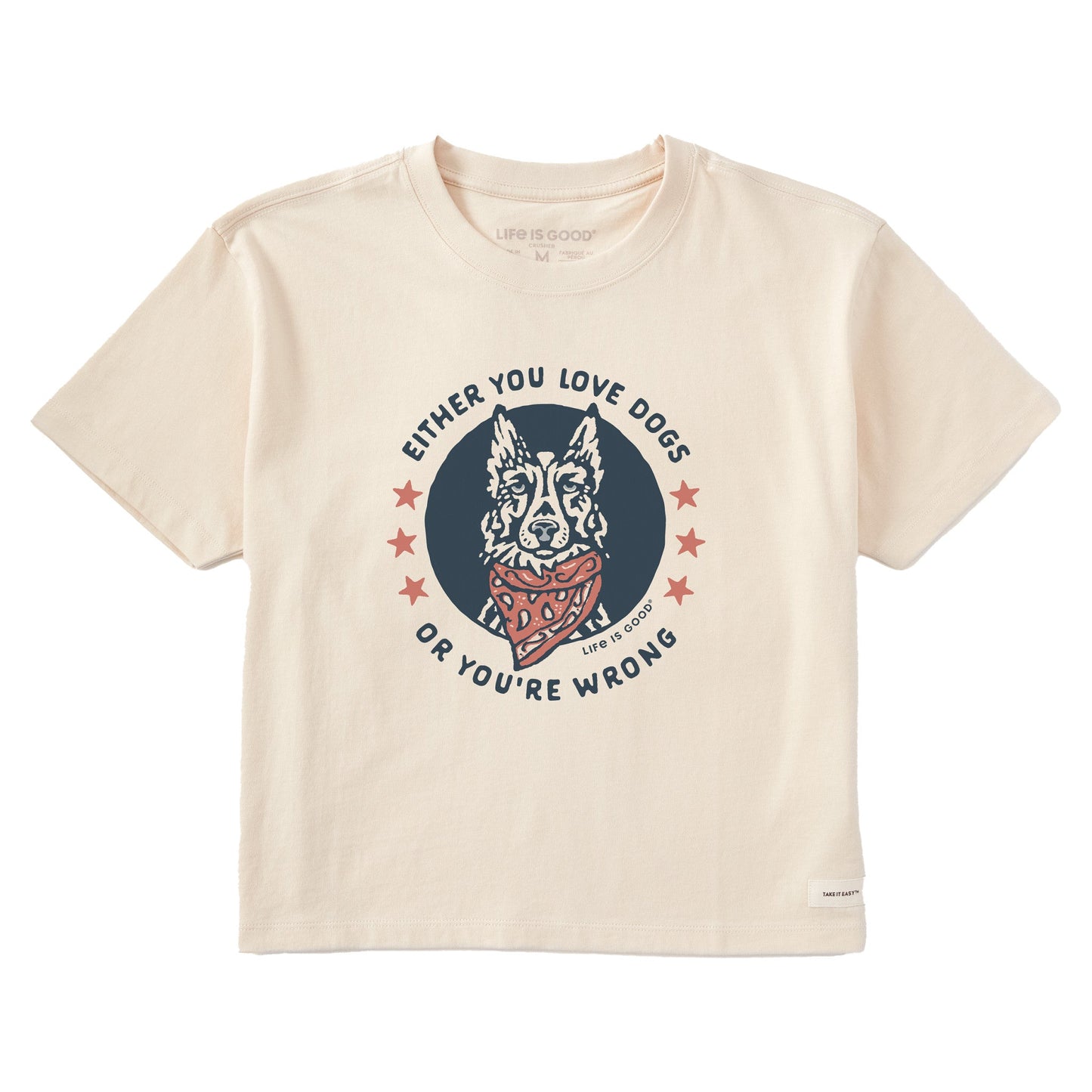 Women's Either You Love Dogs Bandana Short Sleeve Crusher Boxy Tee