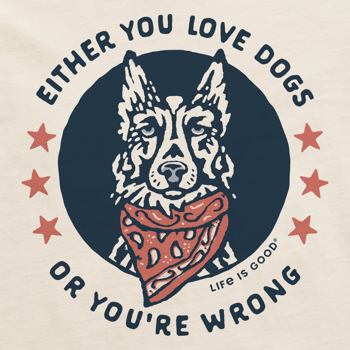 Women's Either You Love Dogs Bandana Short Sleeve Crusher Boxy Tee