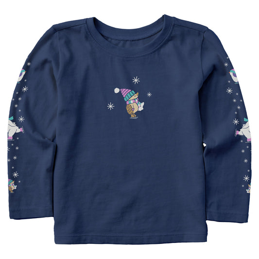 Toddler Ice Skating Cuties Long Sleeve Crusher Tee