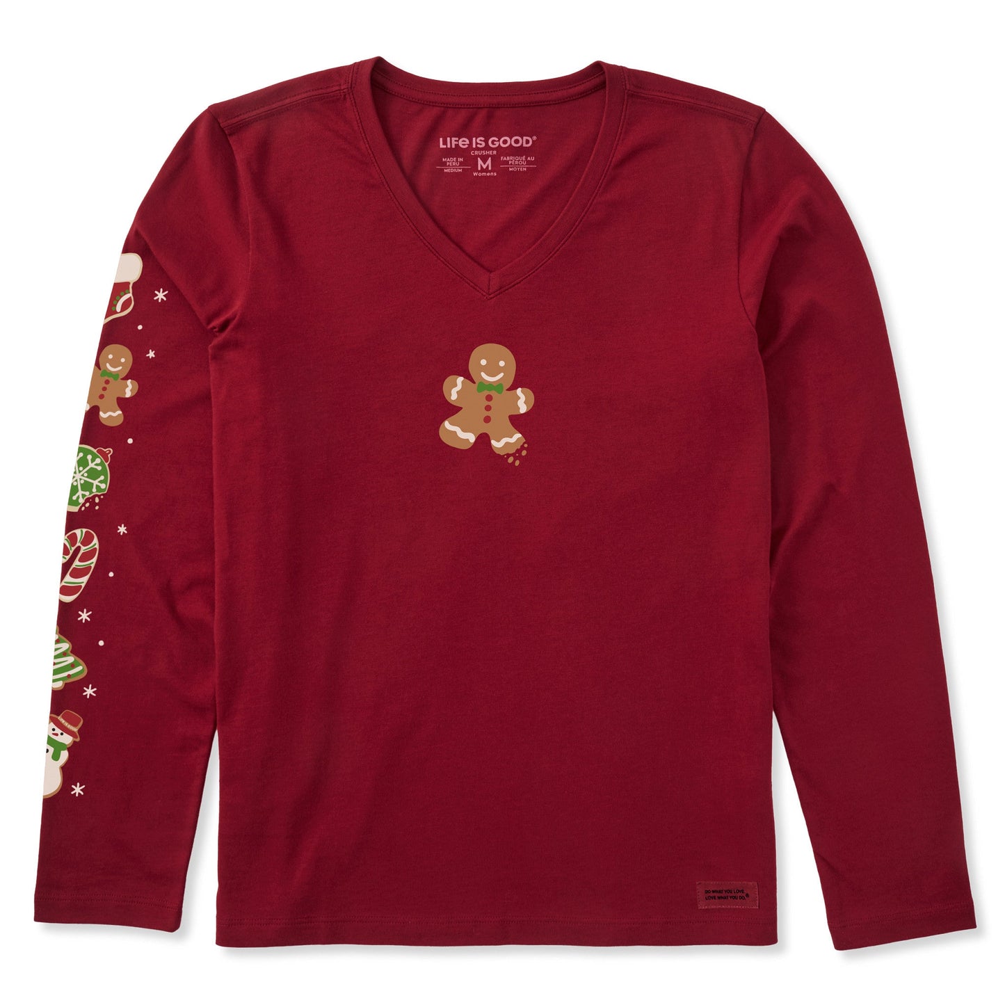 Women's Cookies for Santa Long Sleeve Crusher Vee