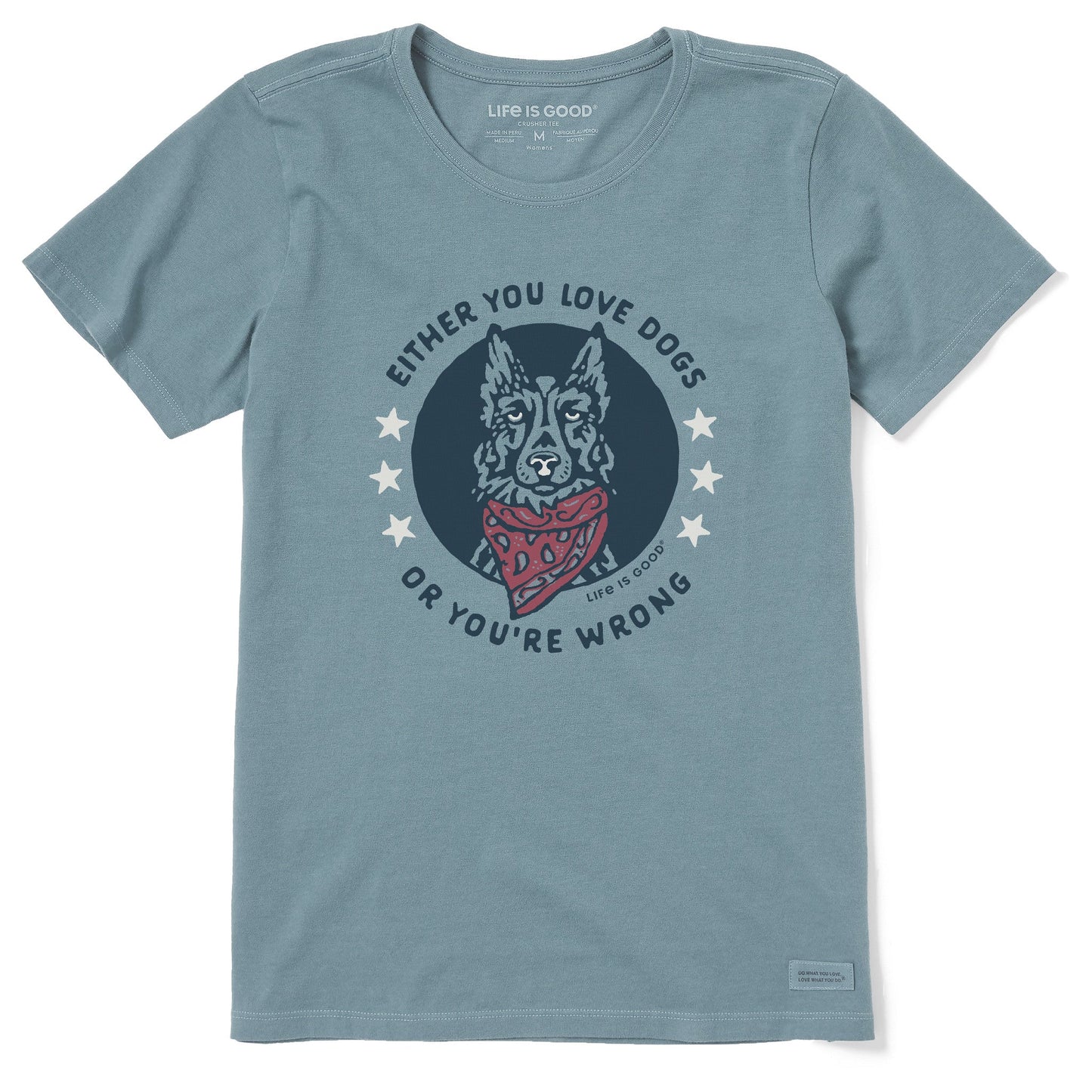 Women's Either You Love Dogs Bandana Short Sleeve Crusher Tee