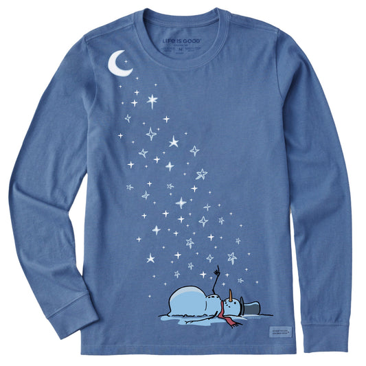 Women's Stargazing Snowman Long Sleeve Crusher Tee