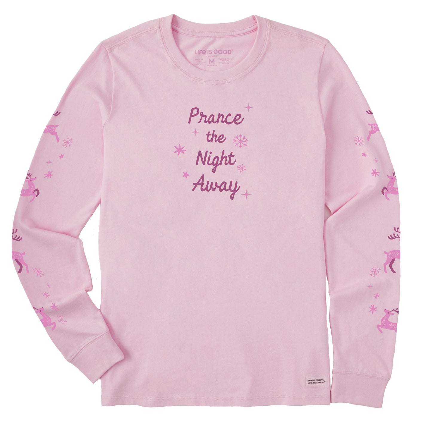 Women's Prance the Night Away Reindeer Long Sleeve Crusher Tee