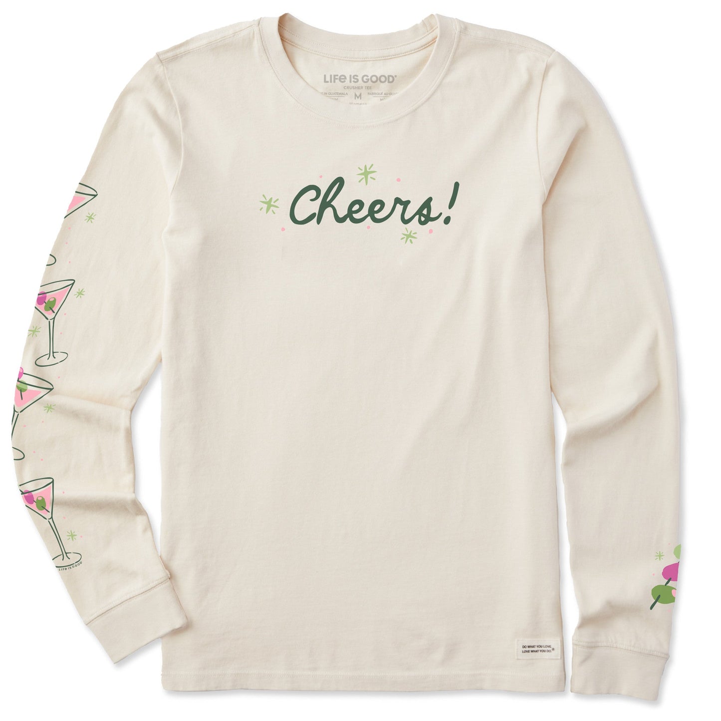 Women's Cheers Holiday Tinis Long Sleeve Crusher Tee