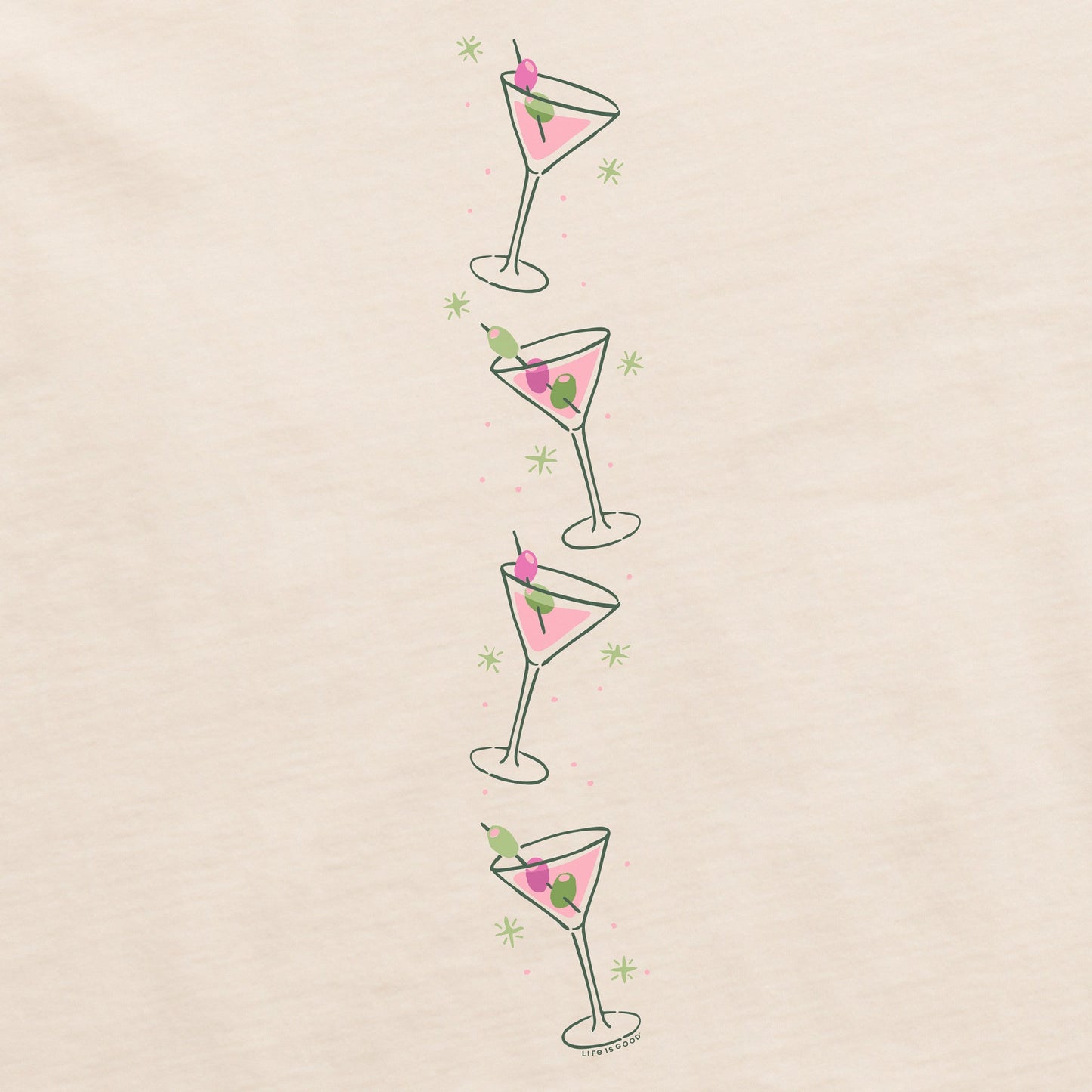 Women's Cheers Holiday Tinis Long Sleeve Crusher Tee