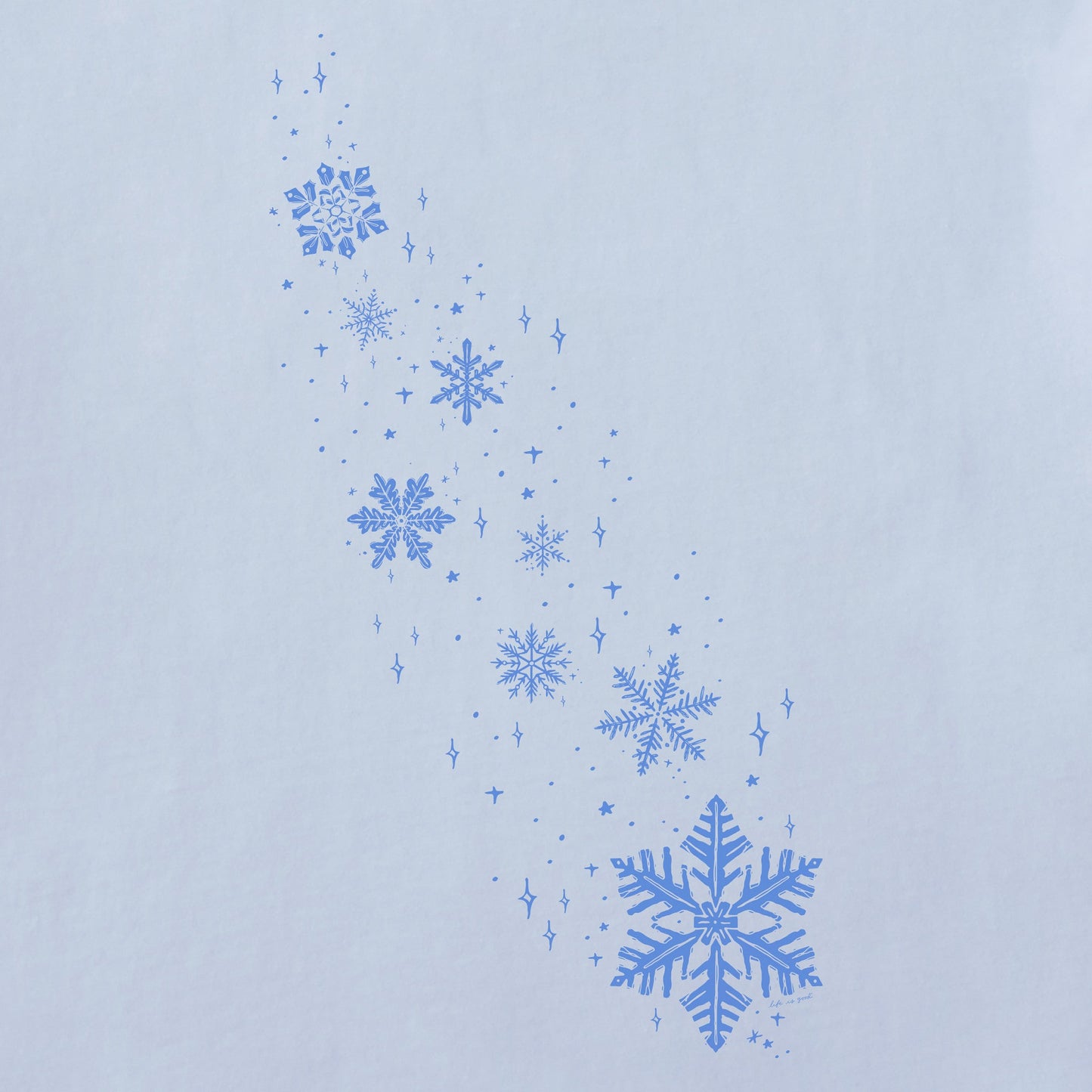 Women's Sketchy Floating Snowflakes Long Sleeve Crusher Tee