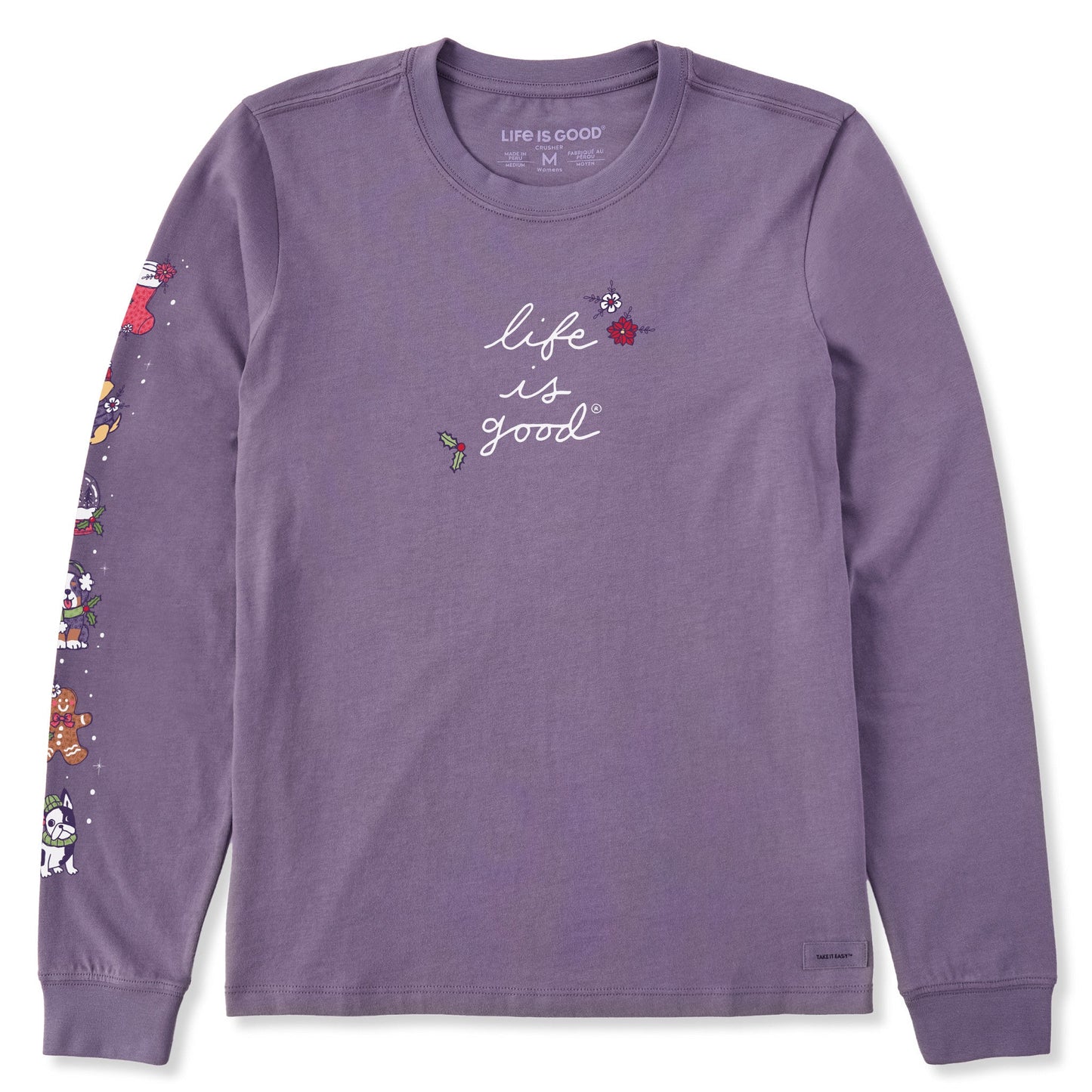 Women's Cute Holiday LIG Long Sleeve Crusher Tee