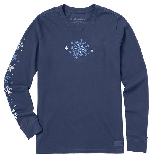 Women's Winter Snowflakes Long Sleeve Crusher Tee