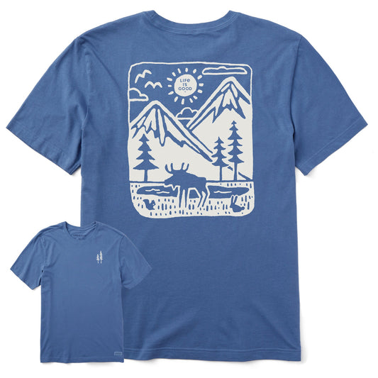 Men's Moose Mountain Scene Short Sleeve Tee