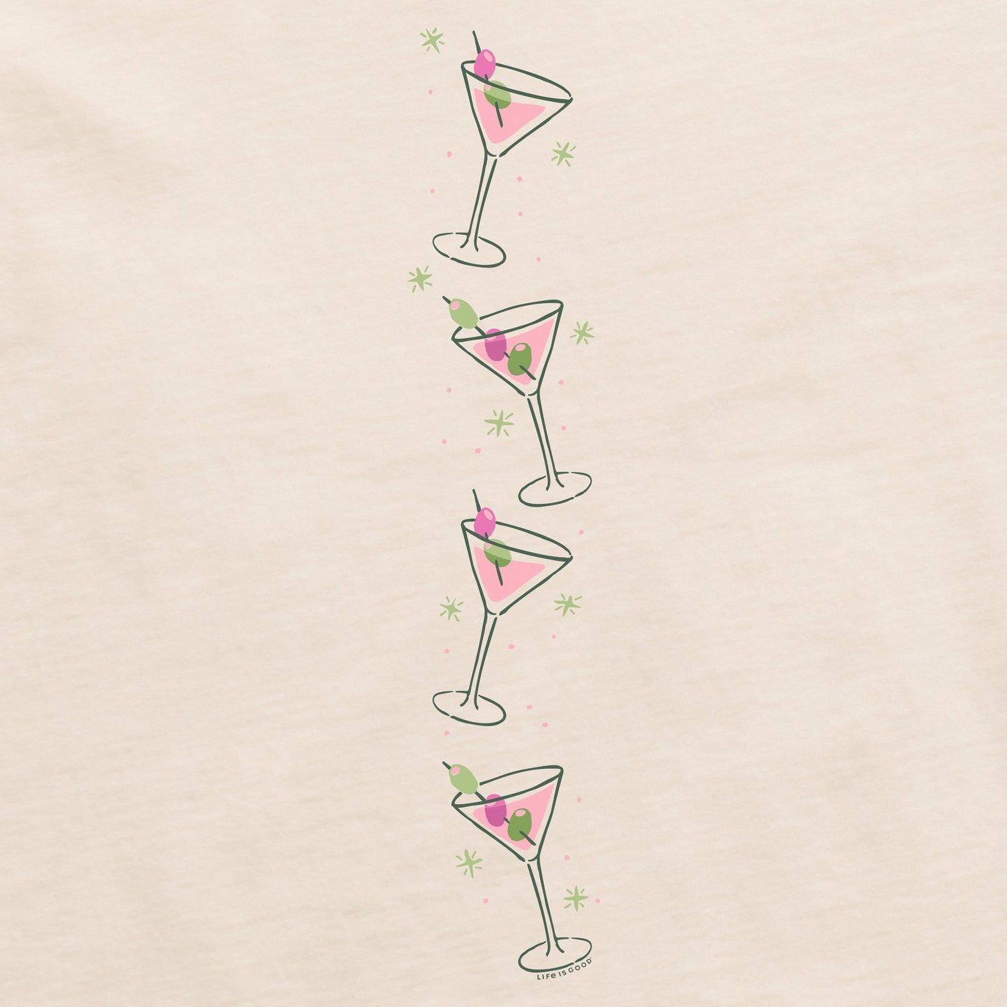 Women's Cheers Holiday Tinis Long Sleeve Crusher Boxy Tee