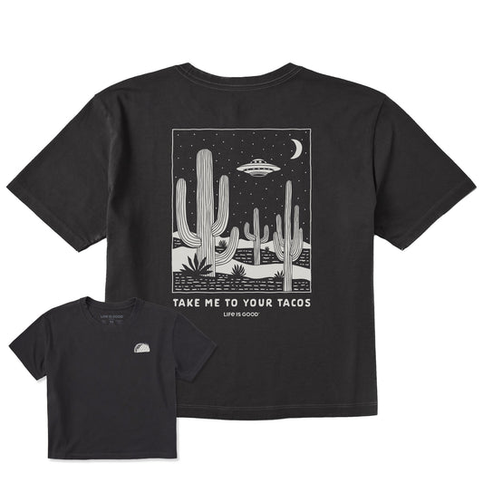 Women's Take Me to Your Tacos Short Sleeve Crusher Boxy Tee