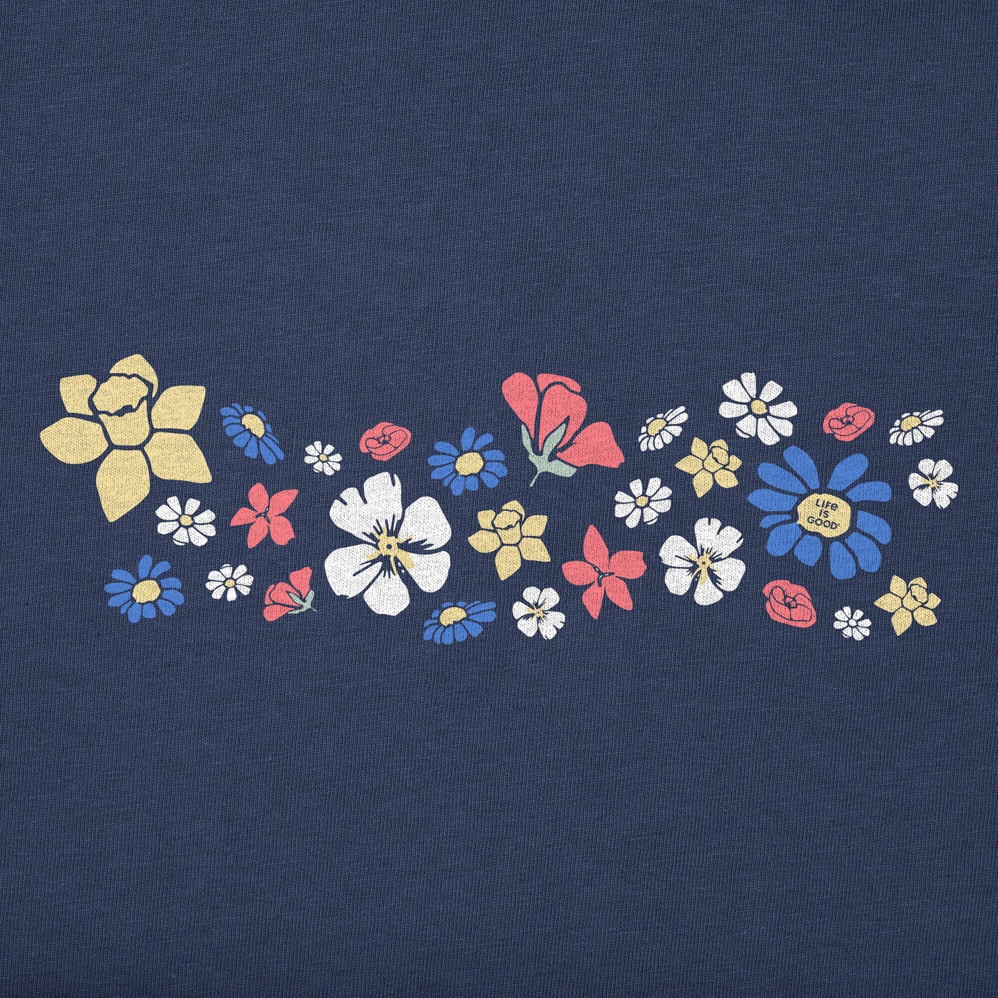 Women's Spring Wildflowers Pattern Short Sleeve Crusher Tee