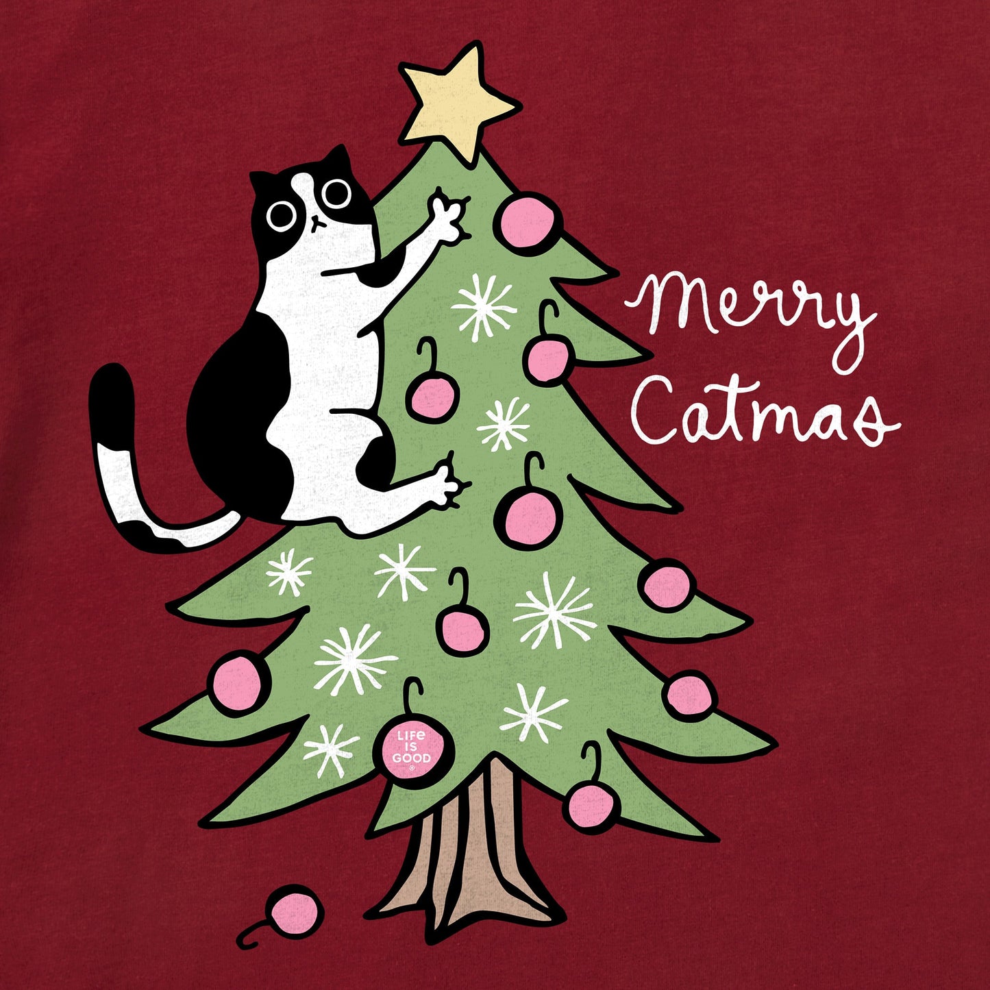 Men's Merry Catmas Climber Short Sleeve Crusher Tee