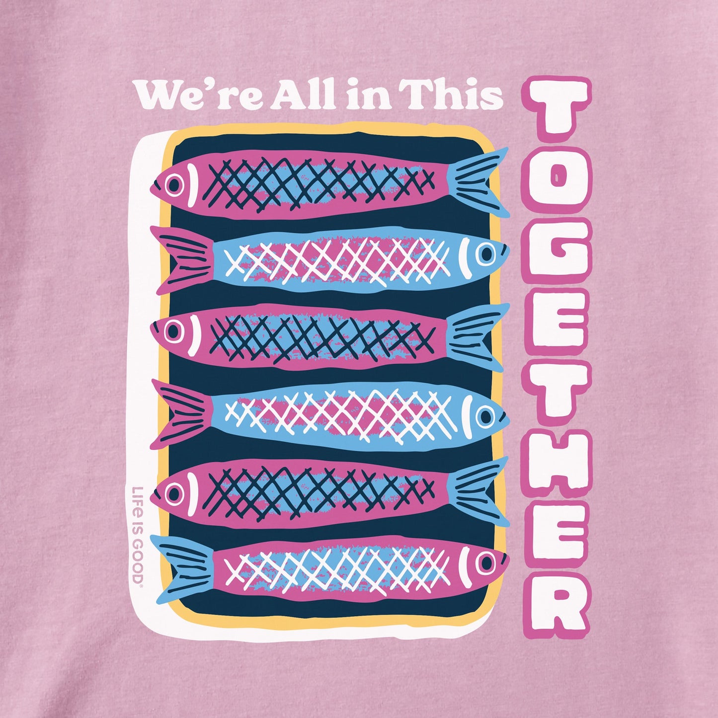 Women's We're All in This Together Fish Short Sleeve Crusher Boxy Tee