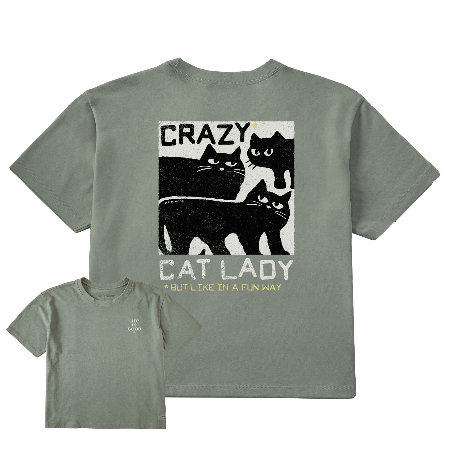 Women's Crazy Cat Lady Short Sleeve Crusher Boxy Tee