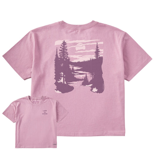 Women's A River Runs Through It Short Sleeve Crusher Boxy Tee