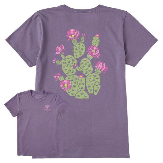 Women's Cactus Flowers Short Sleeve Crusher Tee